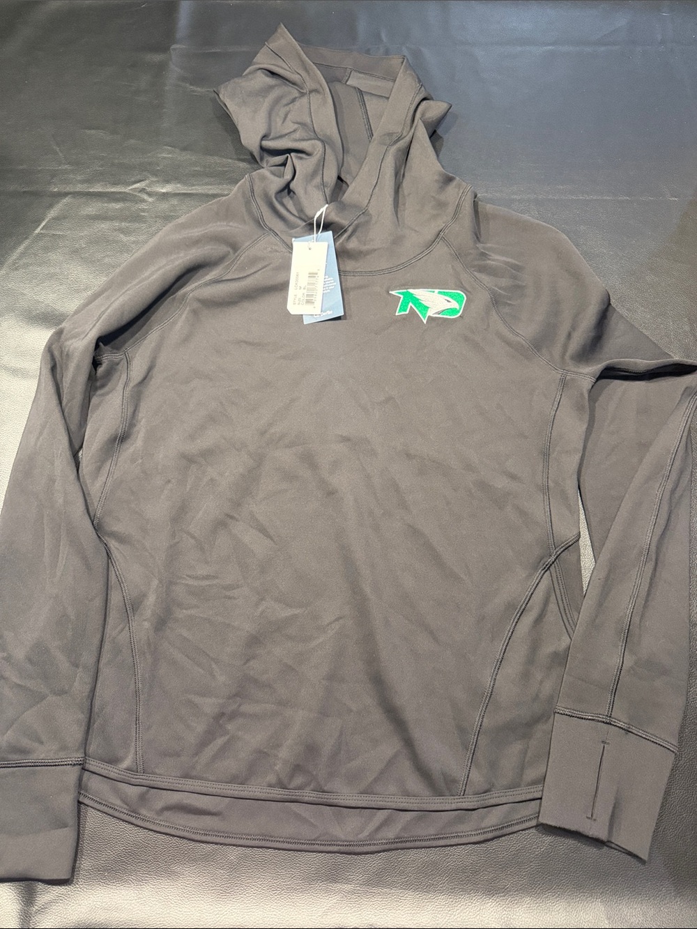 Cutter & Buck black Hooded Performance Pullover with UND logo